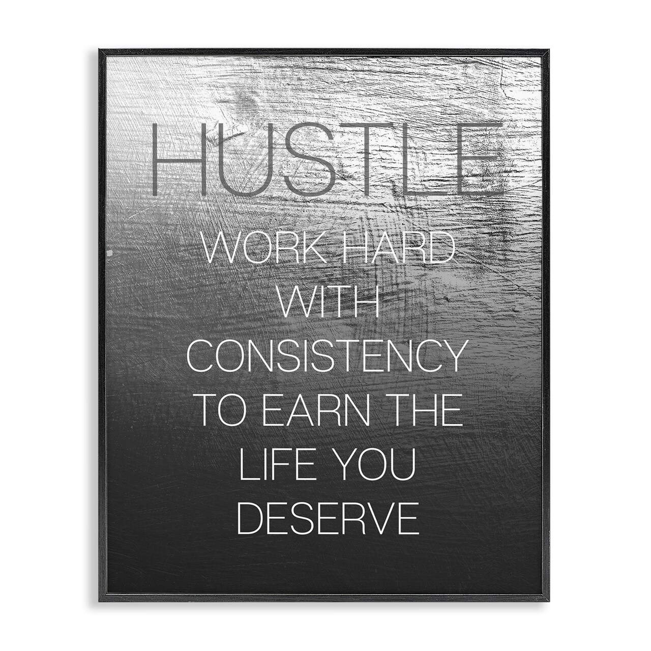 Stupell Industries Hustle Motivational Definition Framed Giclee Wall Art Design by Daphne Polselli